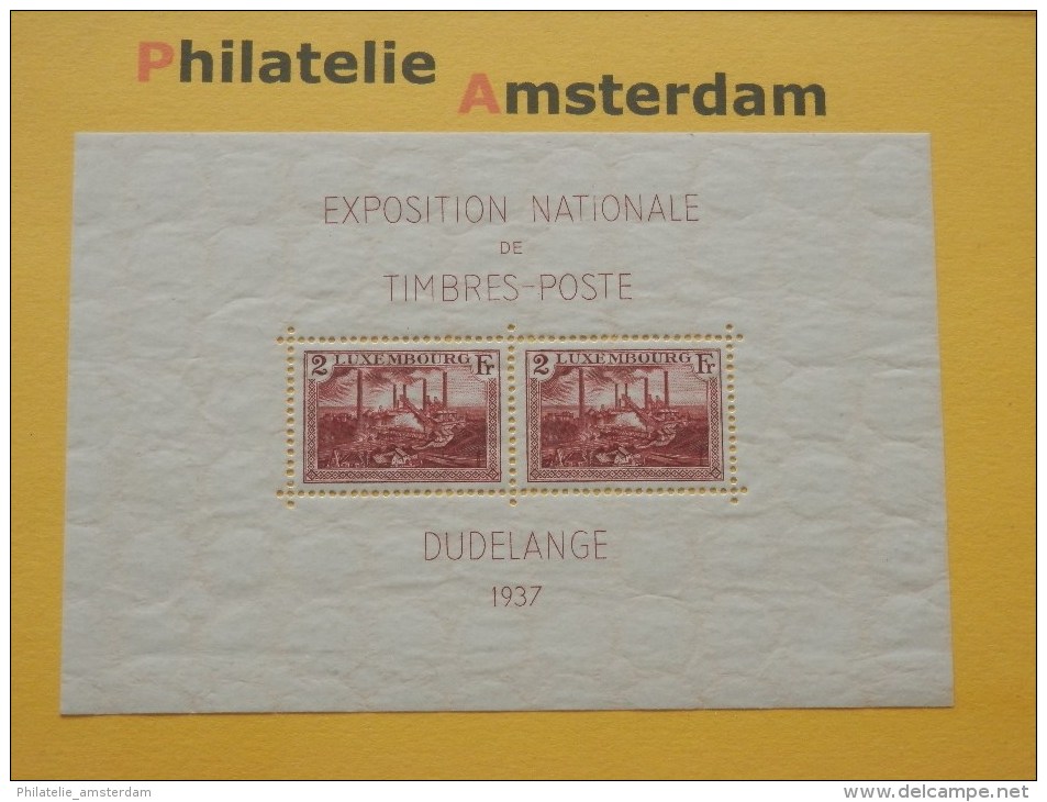 Luxembourg 1937, EXPOSITION DUDELANGE: Mi 302, Bl. 2, ** - Unused Stamps