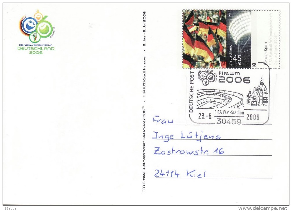 GERMANY 2006 FOOTBALL WORLD CUP GERMANY POSTCARD WITH POSTMARK  /  R 41 / - 2006 – Germany