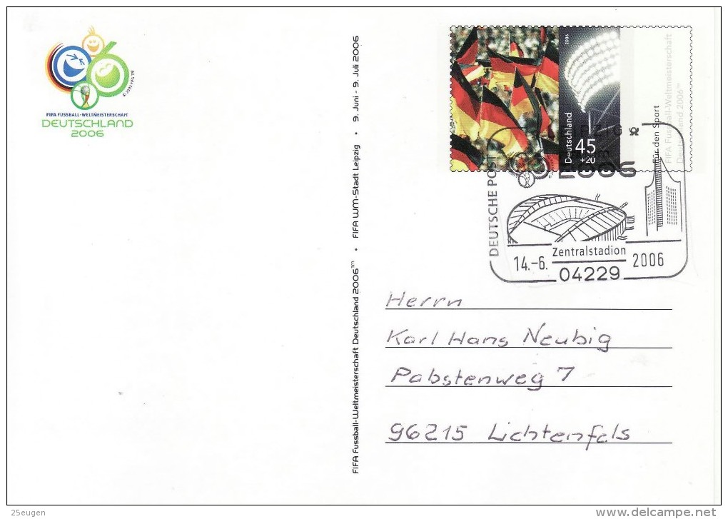 GERMANY 2006 FOOTBALL WORLD CUP GERMANY POSTCARD WITH POSTMARK  /  R 42 / - 2006 – Germany