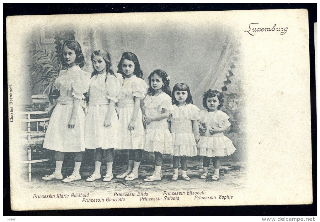 Cpa Grand Duché Du Luxembourg Prinzessin Maria , Hilda , Elisabeth , Charlotte , Antonia , Sophie ,   LEG7 - Autres & Non Classés