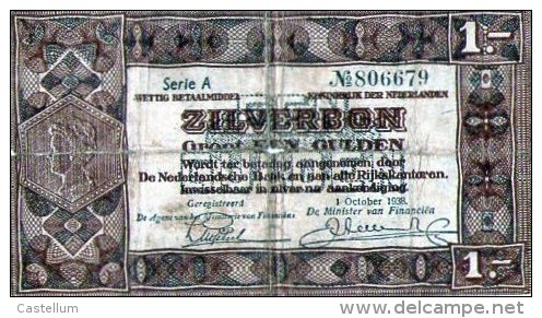 Billets Pays Bas,1 Gulden Type Zilverbon - Andere & Zonder Classificatie
