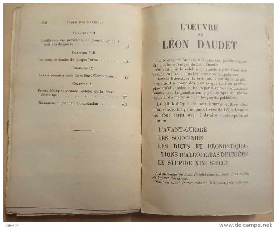 Histoire - Léon Daudet - L'Hécatombe - Récits Et Souvenirs Politiques 1914-1918 - War 1914-18