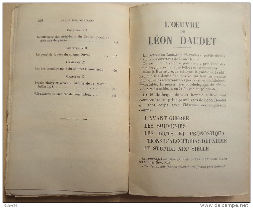 Histoire - Léon Daudet - L'Hécatombe - Récits Et Souvenirs Politiques 1914-1918 - Guerra 1914-18