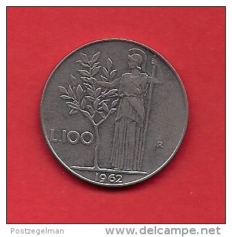 ITALY, 1962, Circulated Coin XF, 100 Lire, Stainless Steel, KM96, C1924 - 100 Lire