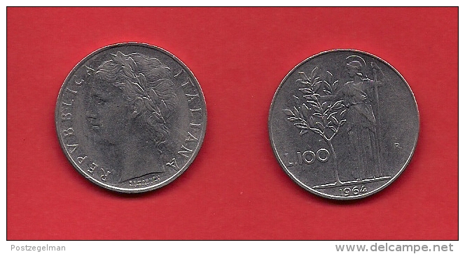 ITALY, 1963, Circulated Coin XF, 100 Lire, Stainless Steel, KM96, C1925 - 100 Lire