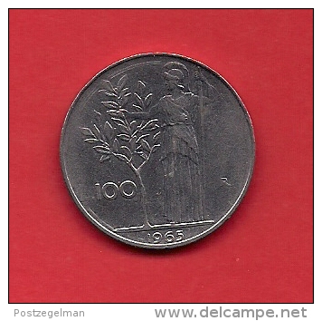 ITALY, 1965, Circulated Coin XF, 100 Lire, Stainless Steel, KM96, C1927 - 100 Lire