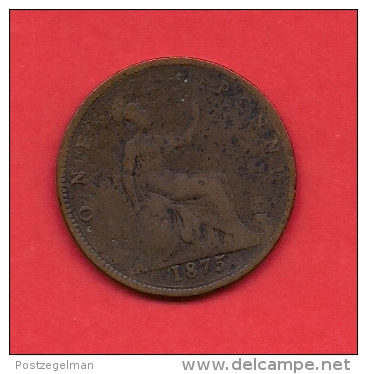 UK, 1875, Circulated Coin VF, 1 Penny, Young Victoria, Bronze, C1935 - D. 1 Penny