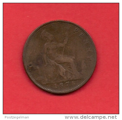 UK, 1878, Circulated Coin VF, 1 Penny, Young Victoria, Bronze, C1938 - D. 1 Penny