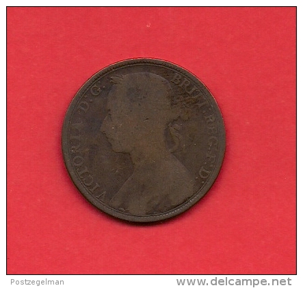 UK, 1890, Circulated Coin VF, 1 Penny, Young Victoria, Bronze, C1948 - D. 1 Penny