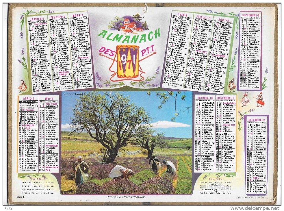 CALENDRIER - ALMANACH DES POSTES ET DES TELEGRAPHES - ANNEE 1971 - Département De SEINE ET MARNE - Grand Format : 1971-80