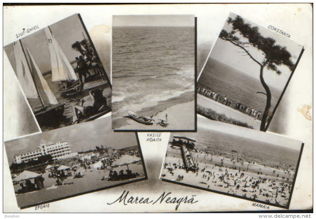 Romania-  Postcard 1958- Black Sea - Romanian Seaside Resorts,collage Of Images  - 2/scans - Romania