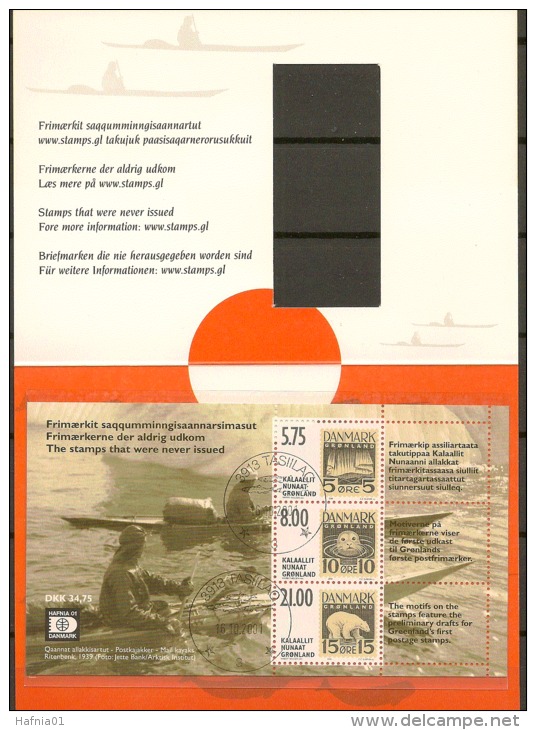 Czeslaw Slania. Greenland 2001. Int. Stamp Exhibition HAFNIA'01. Folder With Michel Bl.22 USED. - Blocks & Sheetlets