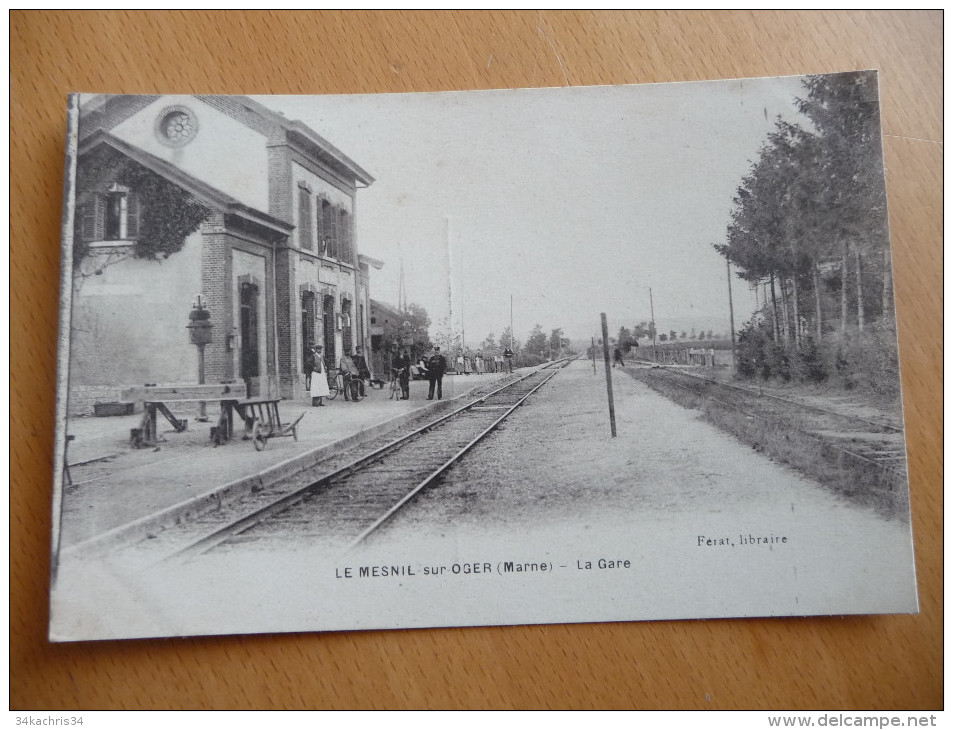 CPA Le Mesnil Sur Oger.Marne.La Gare - Other & Unclassified