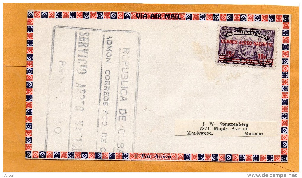 Cuba 1936 Air Mail Cover Mailed To USA - Poste Aérienne