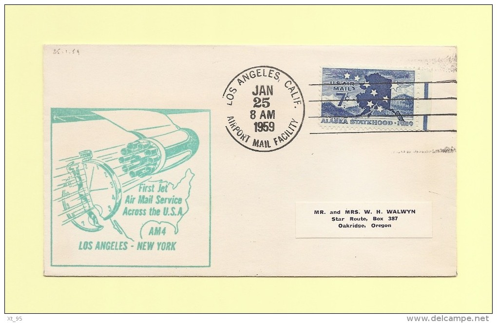 First Jet Air Mail - Los Angeles - New York - 1959 - Cartas & Documentos