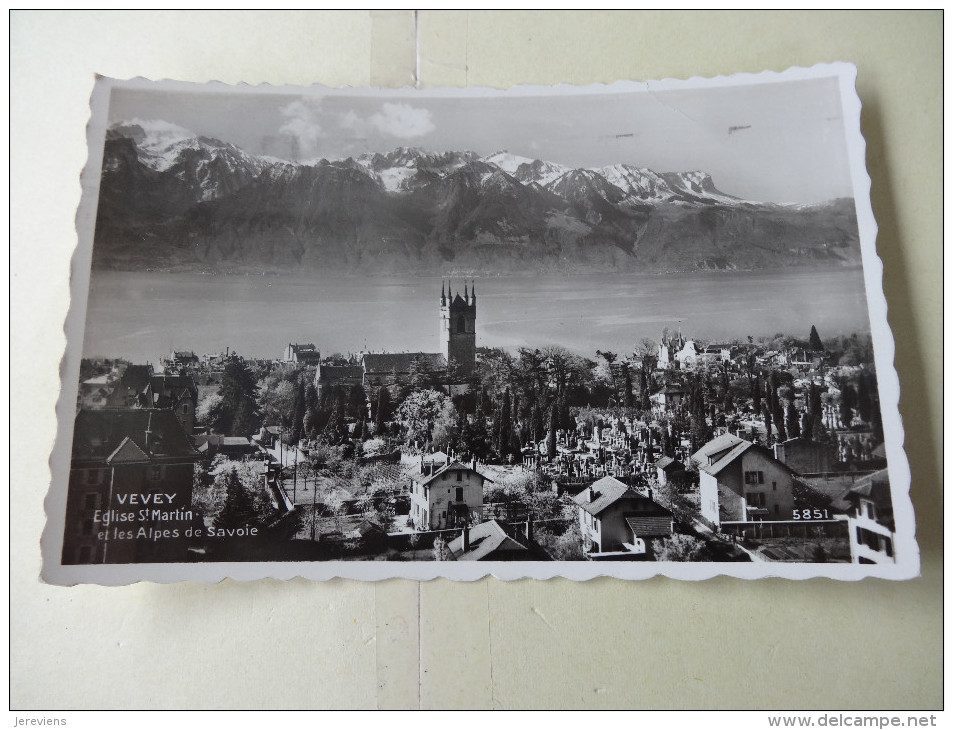 Vevey Eglise St Martin Et Les Alpes De Savoie 1941  Economisz Les Matieres Premieres,,,, - Premier