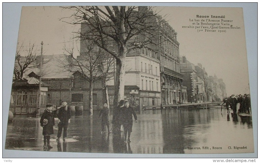 Rouen: Inondé Le Bas De L´avenue Pasteur Et La Boulangerie Varin Envahis Par L'eau - Rouen