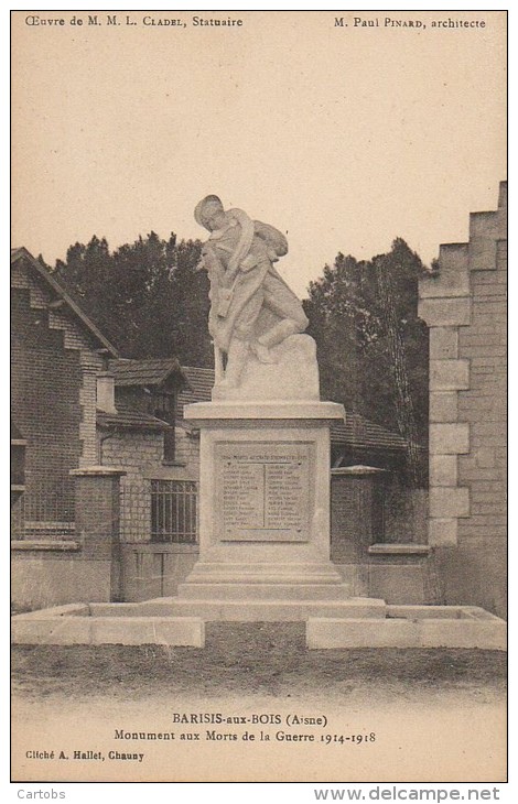 02 BARISIS-aux-BOIS  Monument Aux Morts E La Guerre 14/18 - Autres & Non Classés