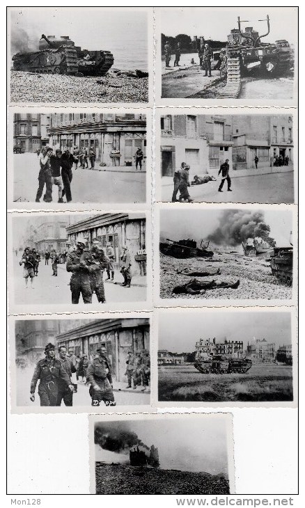 DIEPPE (76)  9 PHOTOS 9X6 CMS DU 19 AOUT 1942 - SCENES DE GUERRE - Guerre, Militaire