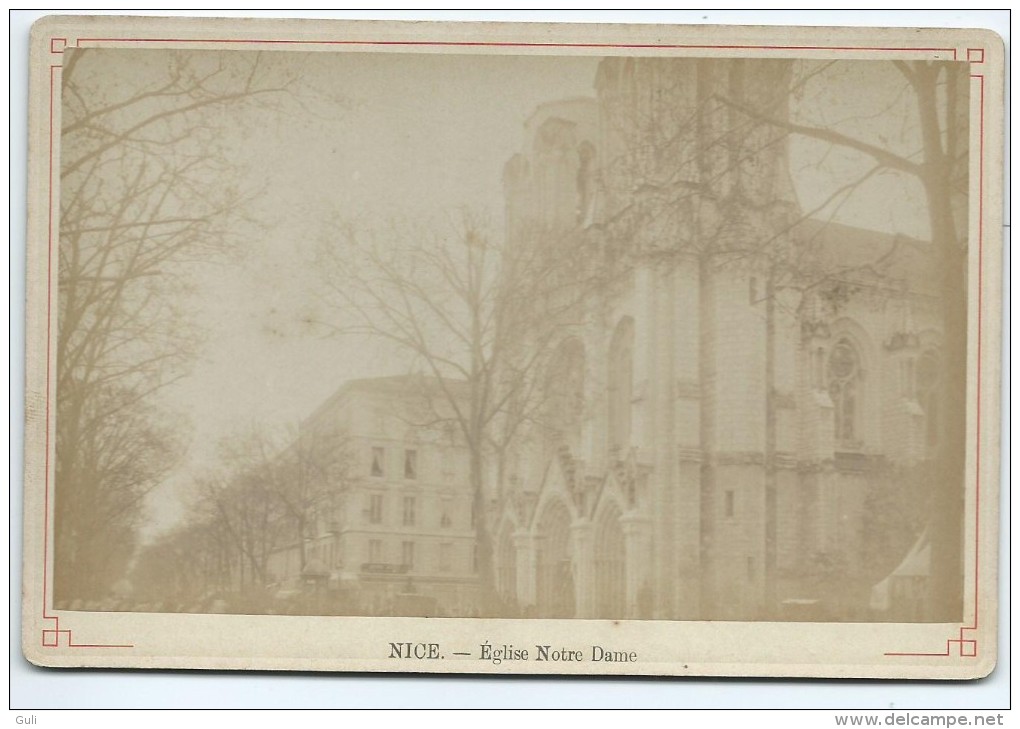 Photographie Ancienne-Photo Originale- NICE  Eglise Notre Dame (Format 16.5 X 11 Cms Sur Support Carton Très épais) - Places