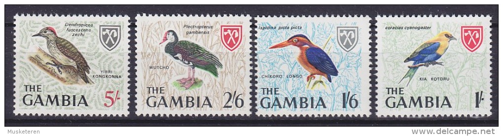 Gambia 1966 Mi. 217-220 1 Sh, 1'6 Sh'P, 2'6 Sh'P, 5 Sh Bird Vogel Oiseau, MNH** - Gambie (1965-...)