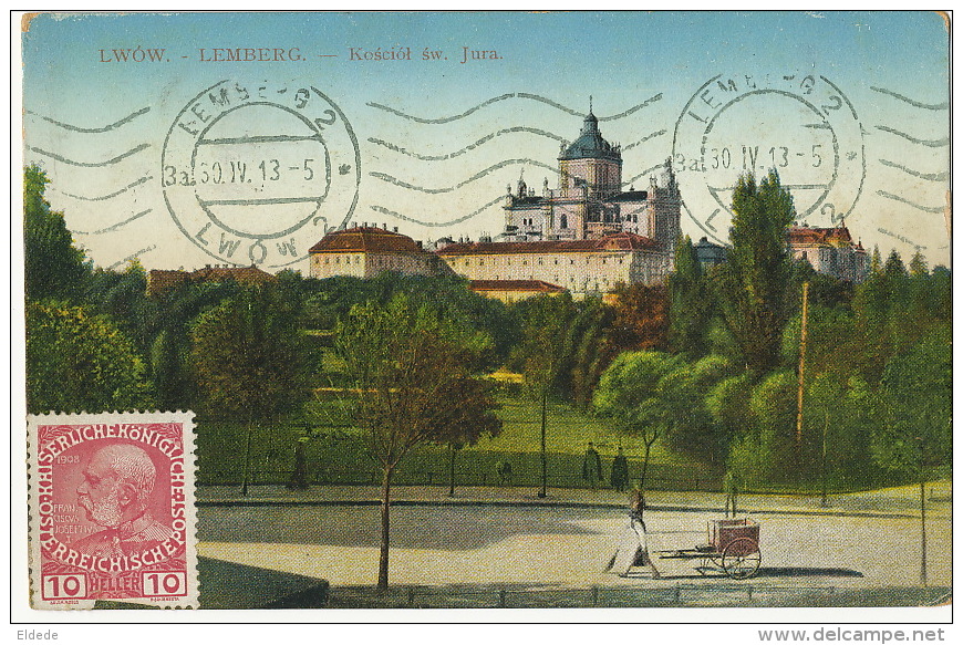 Lwow Lemberg Kosciol Sw. Jura P. Used 1913 - Ukraine