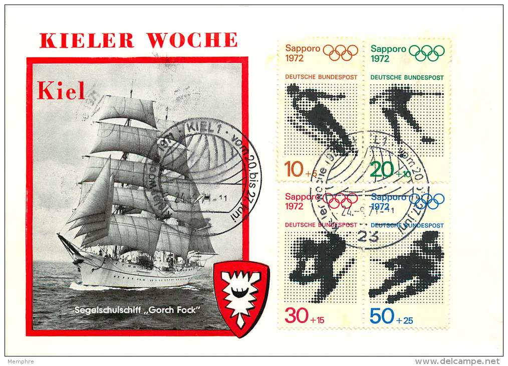 1971  Kieler Woche Sonderkard  MiNr 684-7 - Briefe U. Dokumente