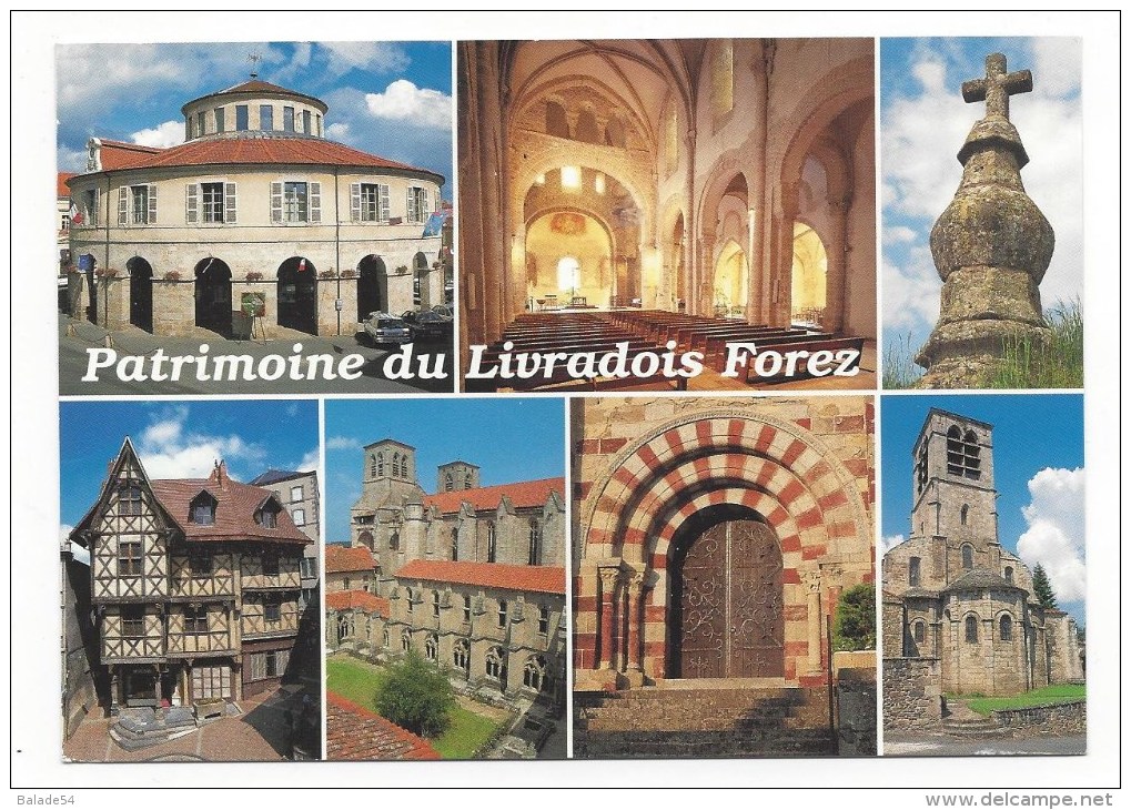 CPM - PATRIMOINE DU LIVRADOIS FOREZ (63) Mairie D'Ambert, Nef De L'église Saint-Genés De Thiers, Croix De Tyr - Autres & Non Classés