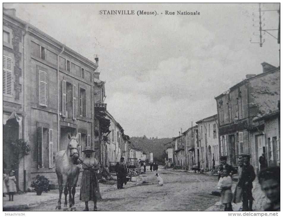 CPA Stainville. Meuse. Rue Nationale.Animée - Sonstige & Ohne Zuordnung