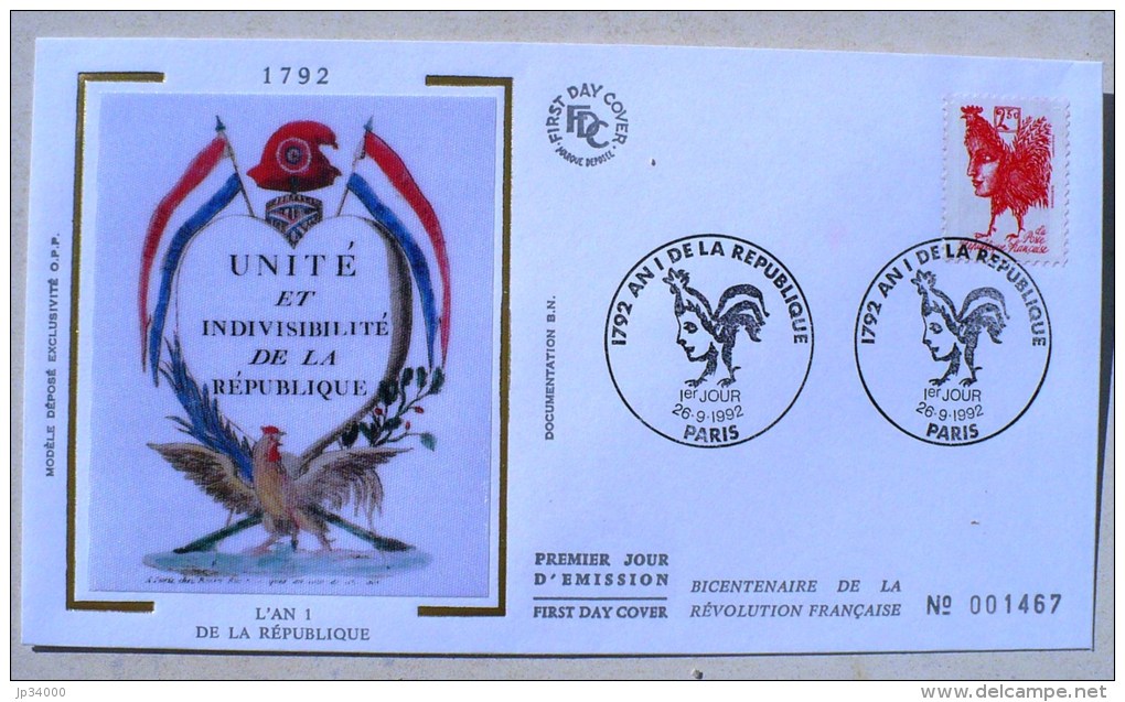 FRANCE Coq , Gallinacé. Yvert 2774. FDC Enveloppe 1er Jour Sur Soie. 26/09/1992 - Gallinacées & Faisans