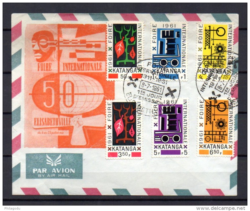 1961  FDC, Foire Internationale D’Elisabethville, 69 / 74 Sur Lettre De La Foire - Katanga