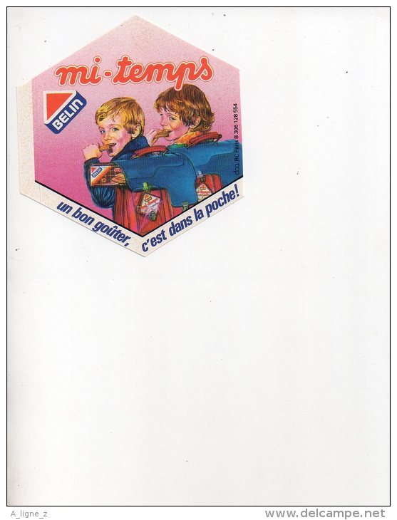 REF 2  : Autocollant Sticker Publicitaire 1970 1980 BELIN Mi-temps Gouter Enfants BN - Autocollants