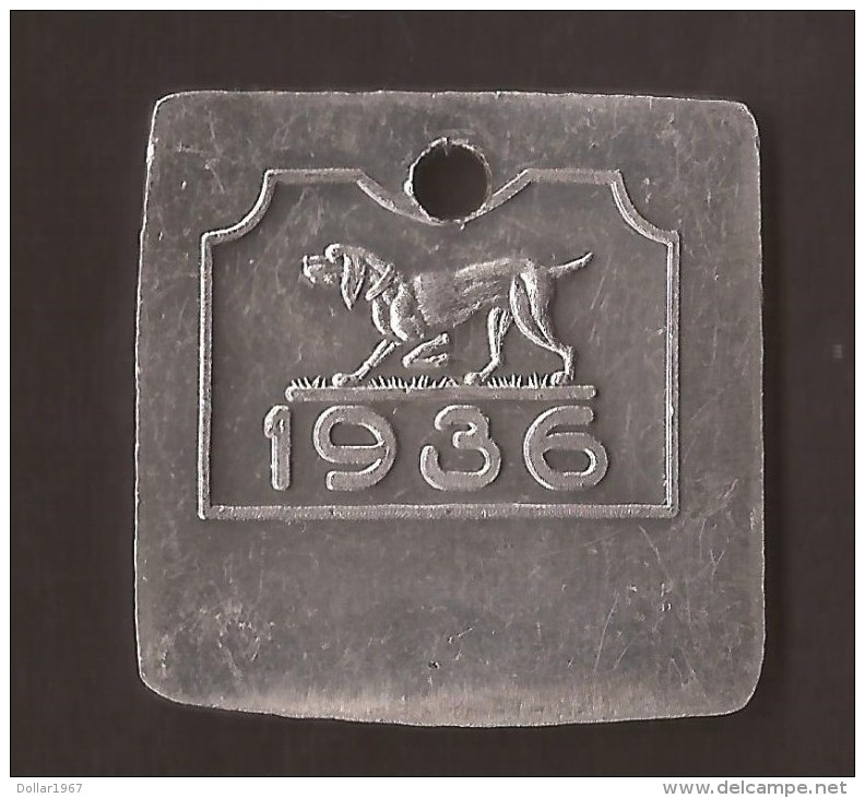 Schiedam / Roterdam HONDEN PENNING / DOG TOKEN / AMULET POUR CHIEN 1936 - Autres & Non Classés