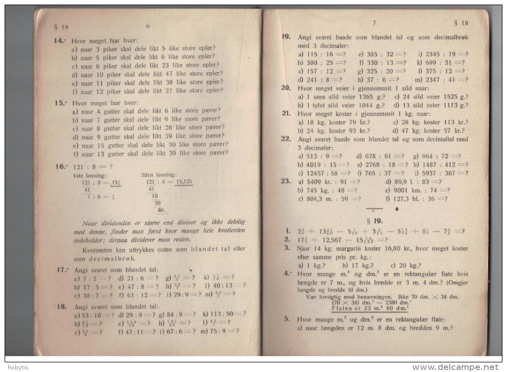 Norway Norge Book 1918 PRAKTISK REGNEBOK FOR MIDDELSKOLEN - Scandinavische Talen