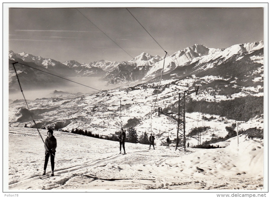 CRANS S/SIERRE - LE TELESKI DES MELEZES ET LA VALLEE DU RHONE - Vedi Retro - Sierre