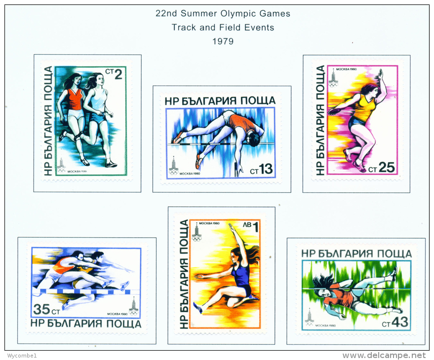 BULGARIA  -  1979  Olympic Games  Mounted Mint - Unused Stamps