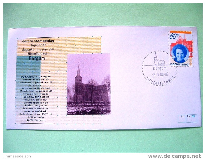 Netherlands 1988 Special First Day Cover Of Bergum Cancel - Queen Beatrix - Church - Brieven En Documenten