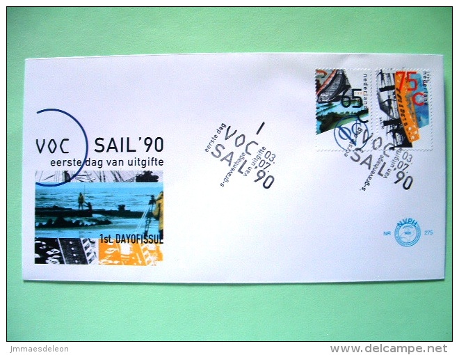 Netherlands 1990 FDC Cover - Ships Company - Sail '90 - Covers & Documents