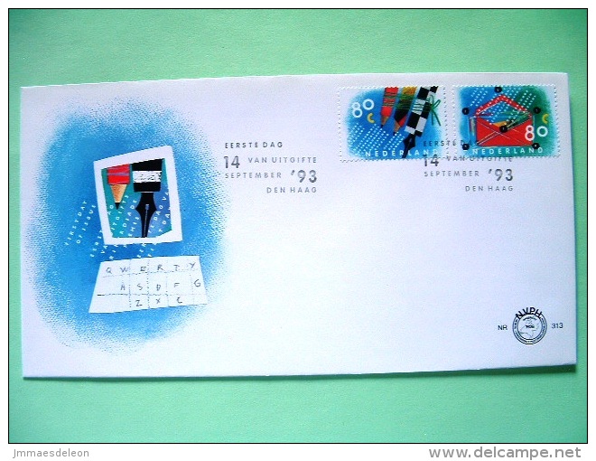 Netherlands 1993 FDC Cover - Letter Writing Day - Pencils Pen - Enveloppe - Lettres & Documents