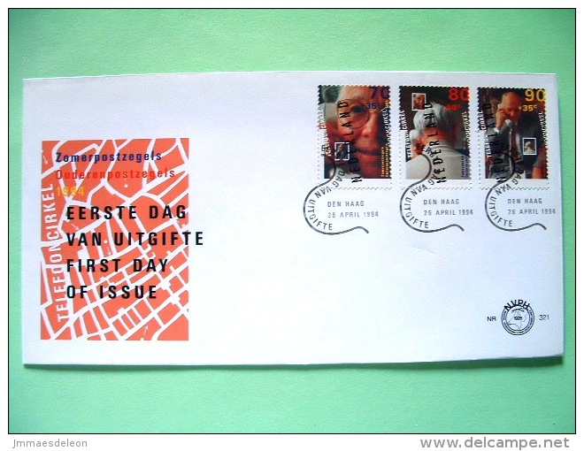 Netherlands 1994 FDC Cover - Senior Citizen - Telephone - Scott B680 - B682 = 4.15 US $ - Lettres & Documents