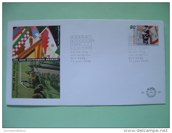 Netherlands 1996 FDC Cover - North Brabant 200 Anniv. - Music Drums Flag - Brieven En Documenten