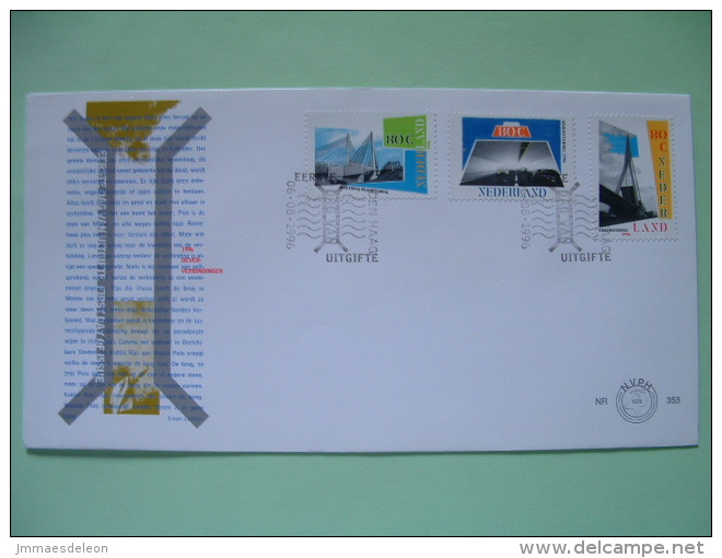 Netherlands 1996 FDC Cover - Bridges - Tunnel - Lettres & Documents