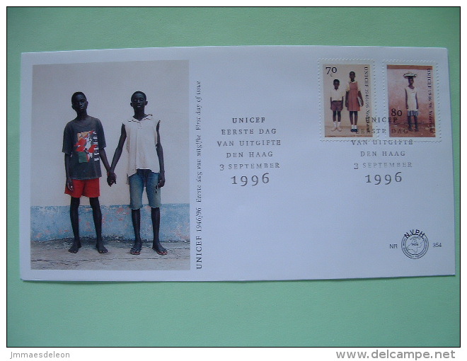 Netherlands 1996 FDC Cover - UNICEF - Children From Ghana - Brieven En Documenten