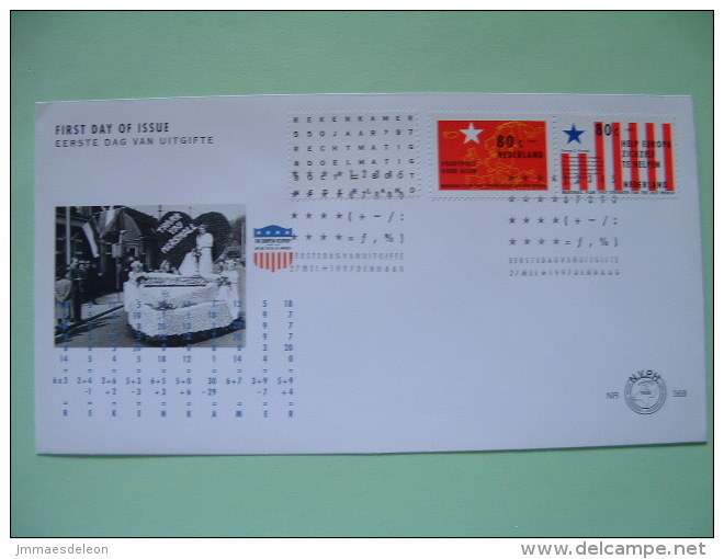 Netherlands 1997 FDC Cover - Marshall Plan 50th Anniv. - Map - Flag - Brieven En Documenten