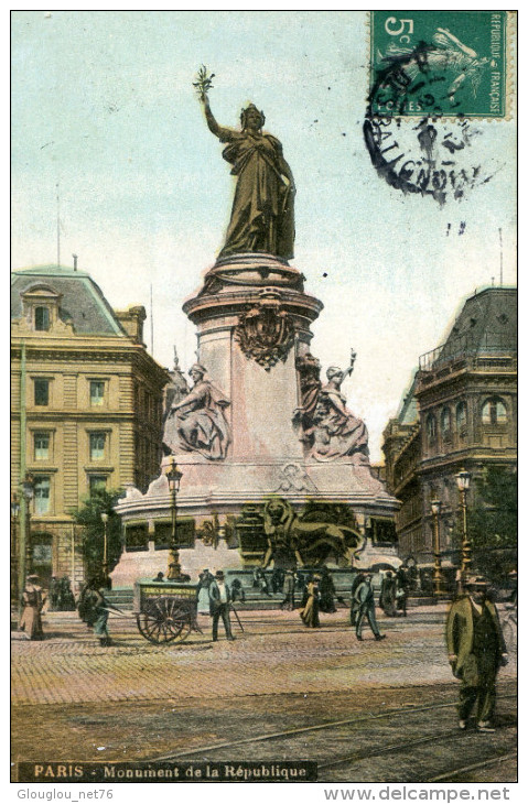 75-PARIS...MONUMENT DE LA REPUBLIQUE... CPA ANIMEE - Paris (03)