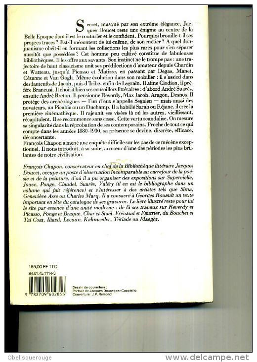 MYSTERES ET SPLENDEUR DE JACQUES DOUCET FRANCOIS CHAPON 1984 LATTES 470 PAGES - Biographie