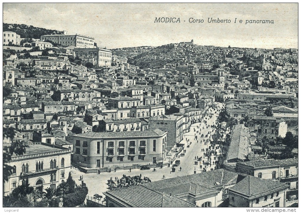 MODICA (RG) CORSO UMBERTO I' & PANORAMA 1956 - Modica