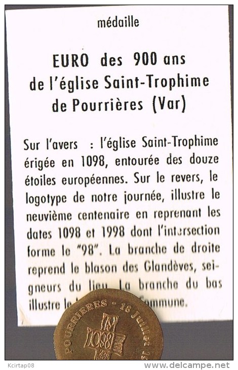 EURO De FOURRIERES . 3 000 Exemplaires . Avec Plaquette Sous Plastique . - Euros Des Villes