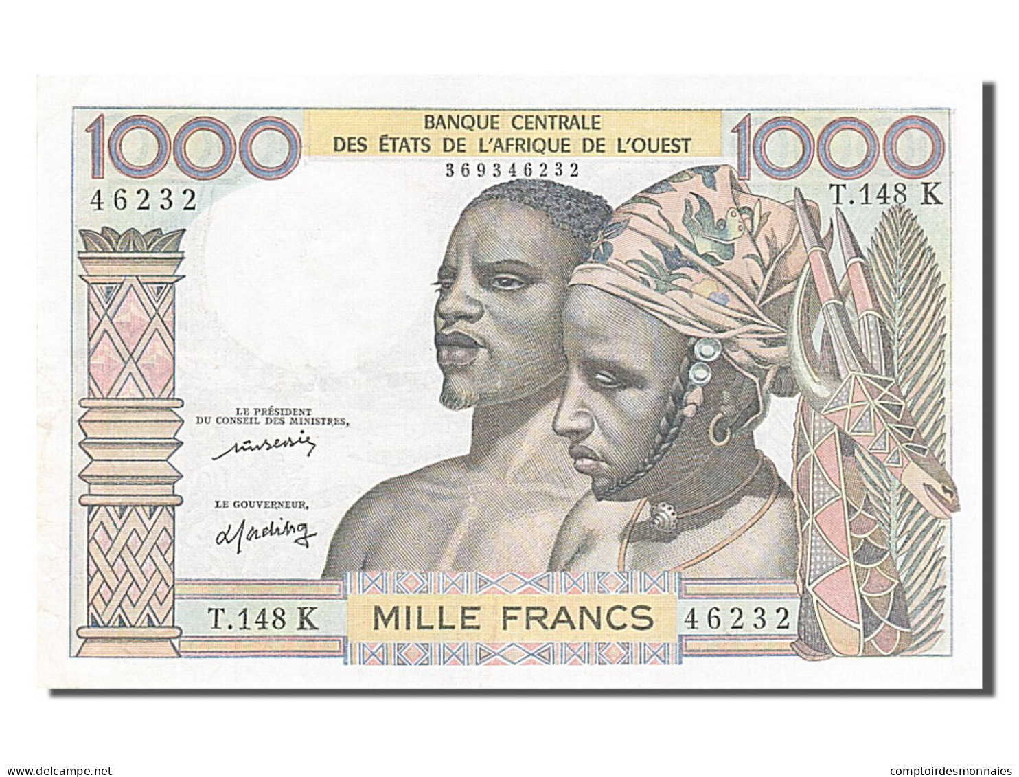 Billet, West African States, 1000 Francs, 1959, SUP - Autres - Afrique