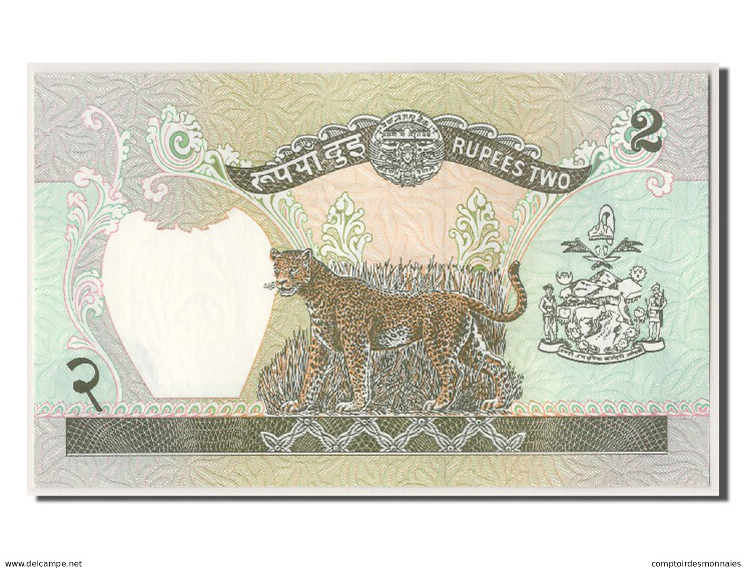 [#303054] Népal, 2 Rupees Type Bir Bikram - Népal